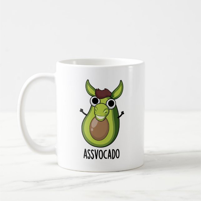 Ass-vocado Funny Avocado Pun Kaffemugg (Vänster)