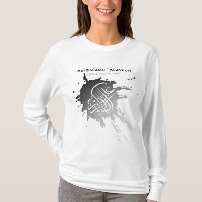 Assalamu 'alaikum - arabiskacalligraphykonst t shirt (Framsida)