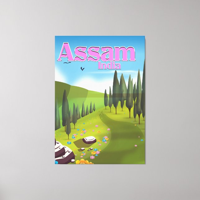Assam Indien resaffisch tryck. Canvastryck (Framsida)
