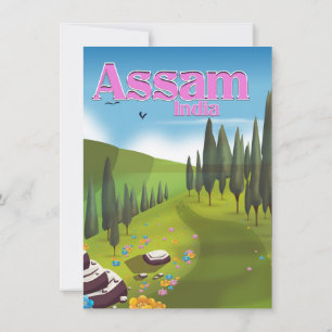 Assam Indien respostertryck. Inbjudningar