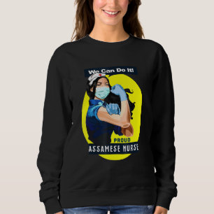 Assamese Proud Frontline Worker Rosie Riveter Nurs T Shirt