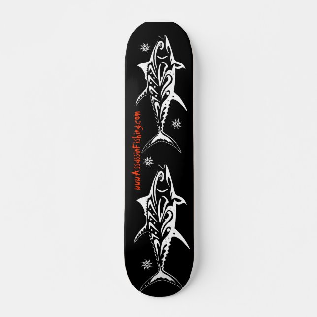Assassin Fishing - Tribal Black Skateboard (Framsida)