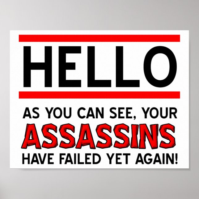 Assassins Misslyckats Funny Poster (Framsidan)