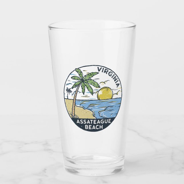 Assateague Beach Virginia Vintage Glaskopp (Framsida)