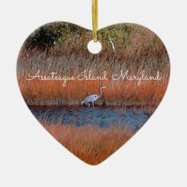 Assateague Heron Ornament (Framsidan)