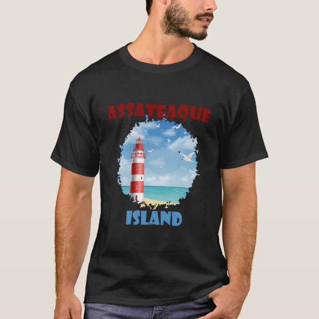 Assateague Island Coastal Lighthouse T Shirt (Framsida)