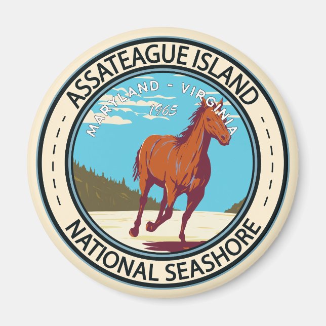 Assateague Island National Seashore Badge Magnet (Framsidan)