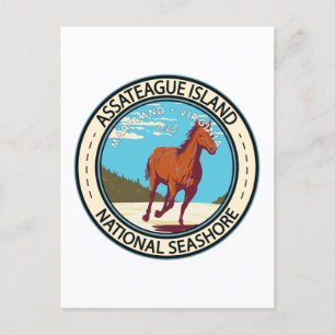 Assateague Island National Seashore Badge Vykort