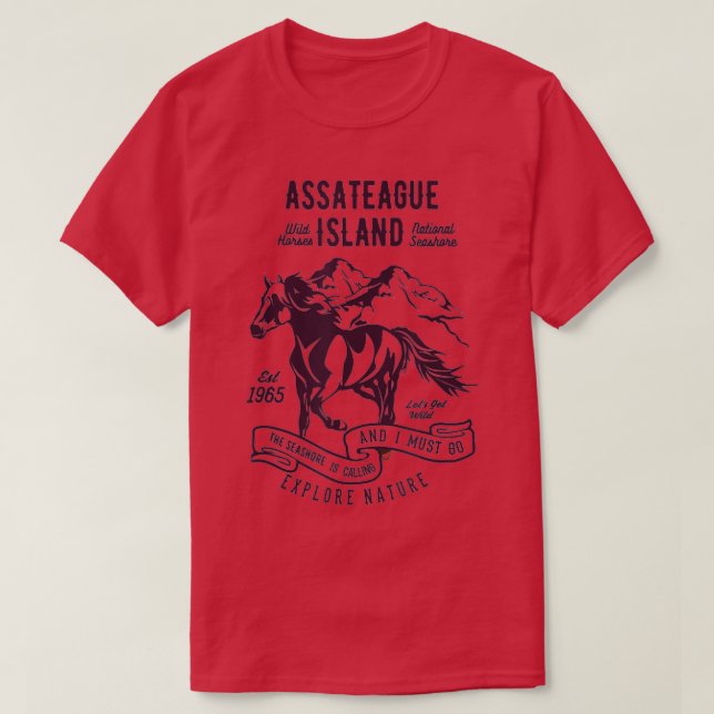 Assateague Island National Seashore Wild Horses    T Shirt (Design framsida)