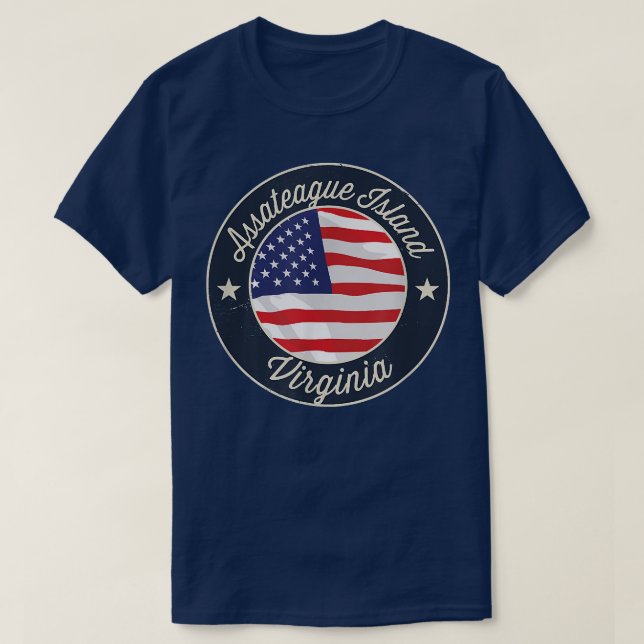 Assateague Island - Patriotic Virginia Souvenir T- T Shirt (Design framsida)