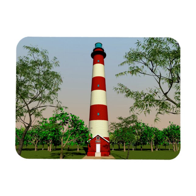 Assateague Lighthouse, Virginia Easterm Shore Magnet (Horisontell)
