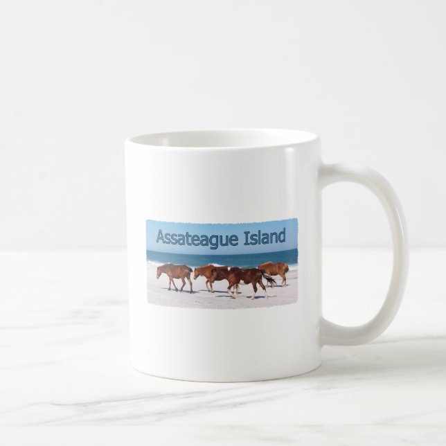 Assateague ö (ponnyer på strandlogotyp) kaffemugg (Höger)