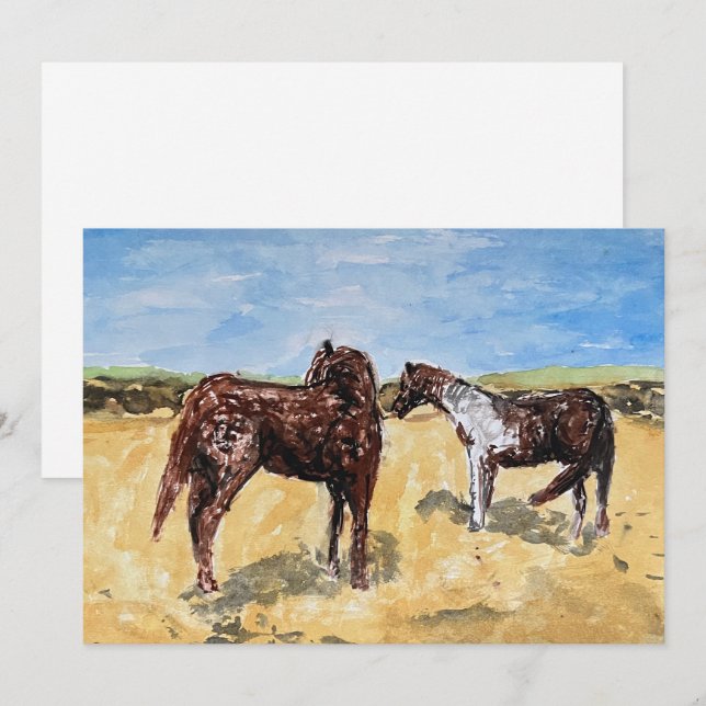 Assateague-ponnyer Julkort (Fram/baksida)