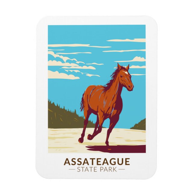 Assateague State Park Maryland Badge Magnet (Vertikal)