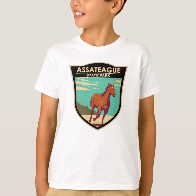 Assateague State Park Maryland Badge T Shirt (Framsida)