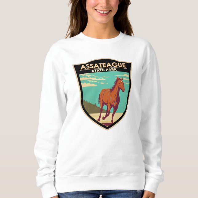 Assateague State Park Maryland Badge T Shirt (Framsida)