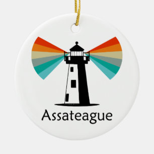 Assateague Virginia fyr Regenbåge Julgransprydnad Keramik