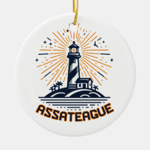 Assateague Virginia fyr Sunrise Julgransprydnad Keramik