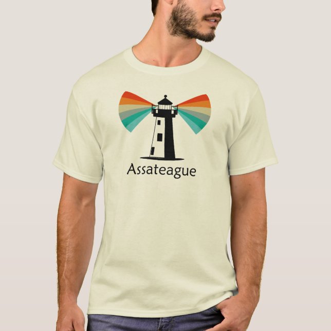 Assateague Virginia Lighthouse Rainbow T Shirt (Framsida)
