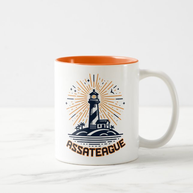Assateague Virginia Lighthouse Soluppgång Två-Tonad Mugg (Höger)