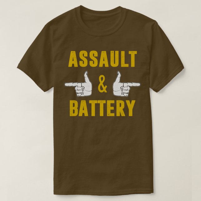 Assault Battery for Gym Älskare Bodybuilding der T Shirt (Design framsida)