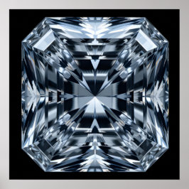 Asscher-cut Diamond Macro - Hall of Spegel Poster