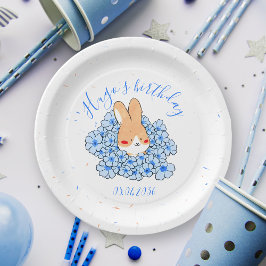 Assiette carton personnalisé anniversaire Lapin