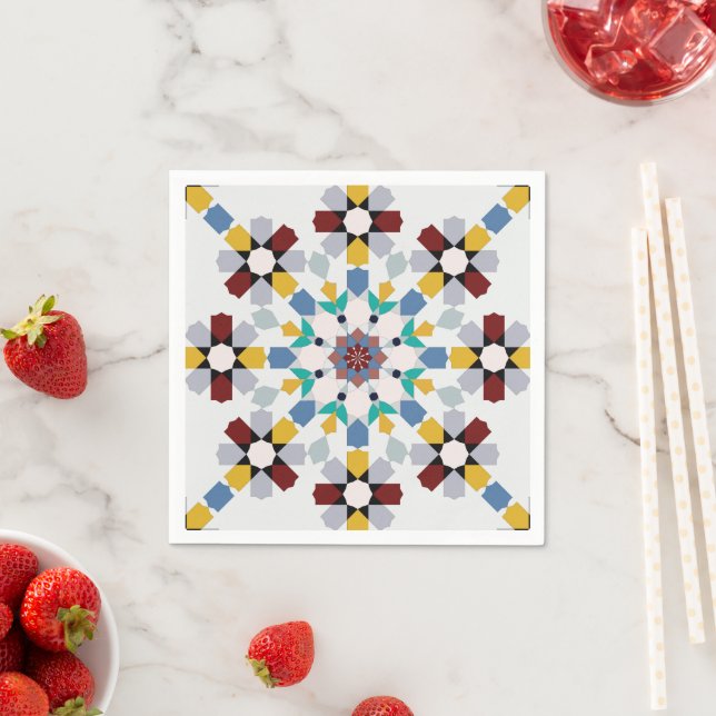 Assiettes en carton Moroccan Zelije !Moroccan Zell Pappersservett (Insitu)