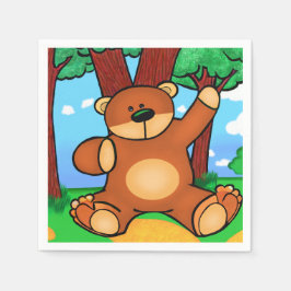 Assiettes En Carton Ours dans la prairie - Bear in Pappersservett
