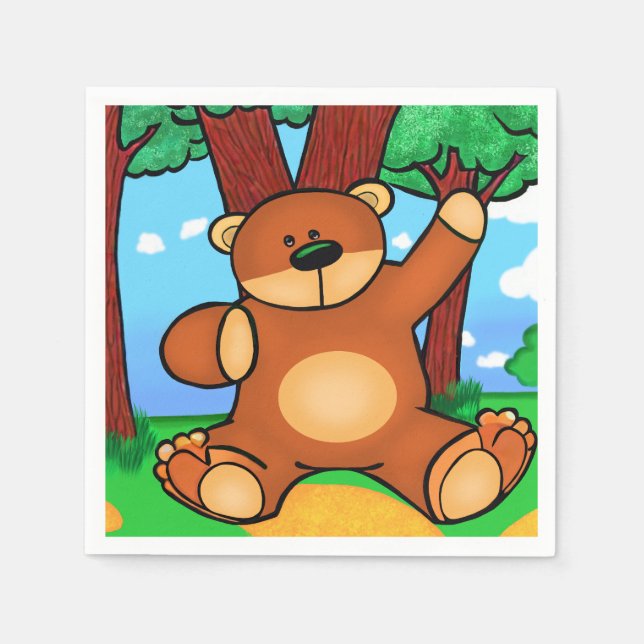 Assiettes En Carton Ours dans la prairie - Bear in Pappersservett (Framsidan)