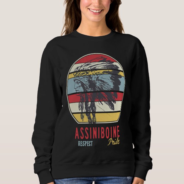 Assiniboine Native Indian Tribe Respect P T Shirt (Framsida)