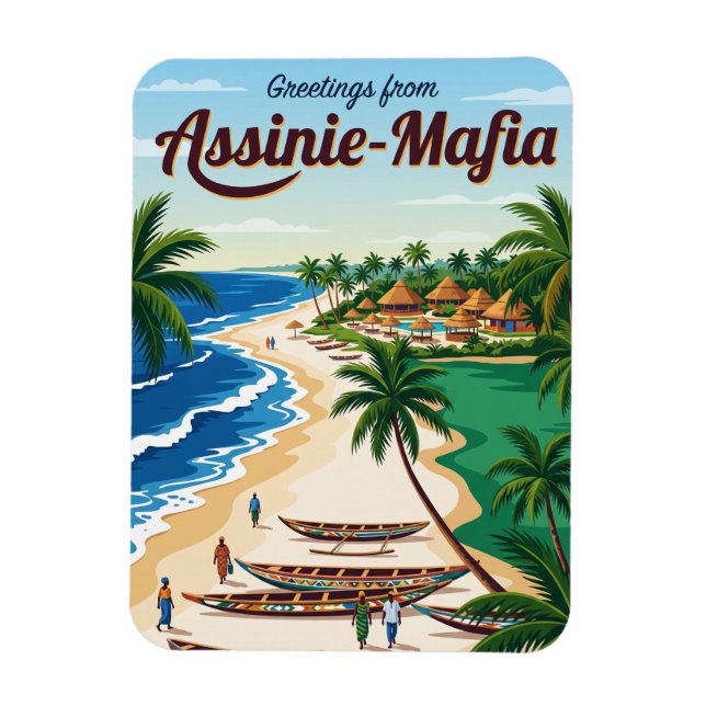 Assinie-Mafia Beach Elfenbenskusten Magnet (Vertikal)
