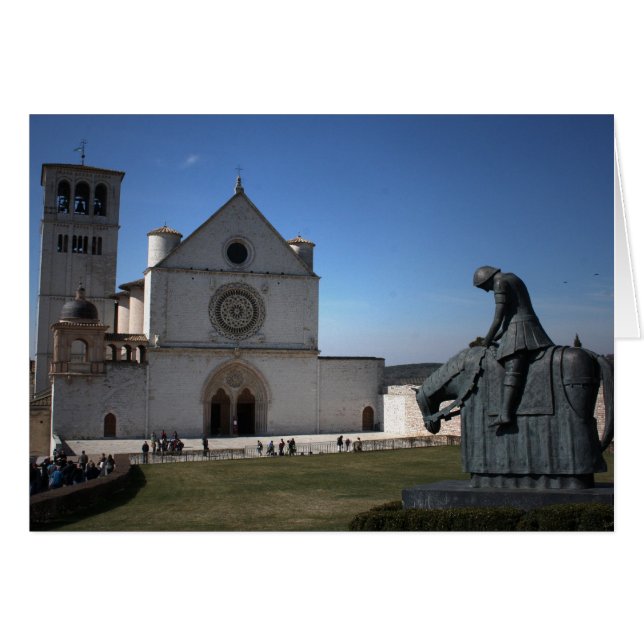Assisi Cathedral (italienska: Cattedrale di Assisi Hälsningskort (Framsidan Horizontal)