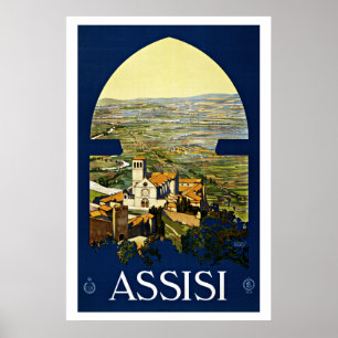 Assisi Italien - Poster Vintage resor