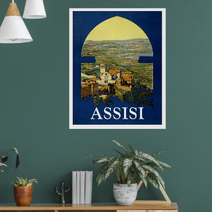 ASSISI ITALIEN VINTAGE AFFISCH
