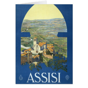 Assisi Italien Vintage Resemål Konst Francesco Bas Hälsningskort