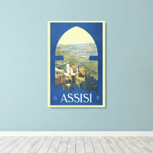 Assisi Italien Vintage Resemålarkonst Francesco Ba Canvastryck
