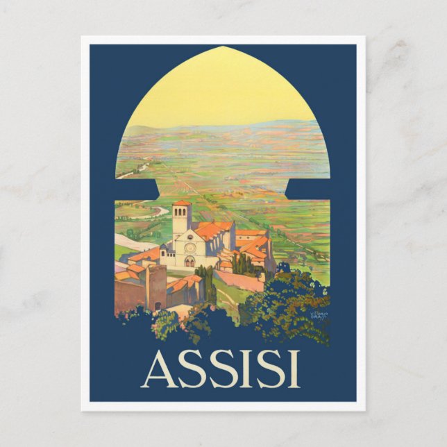 Assisi Italien vintage resor Vykort (Framsida)