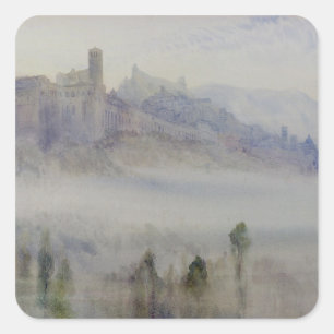 Assisi, Tidigt God morgon Fyrkantigt Klistermärke