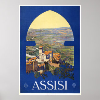 Assisi - Vintage Italienska reseaffisch Poster