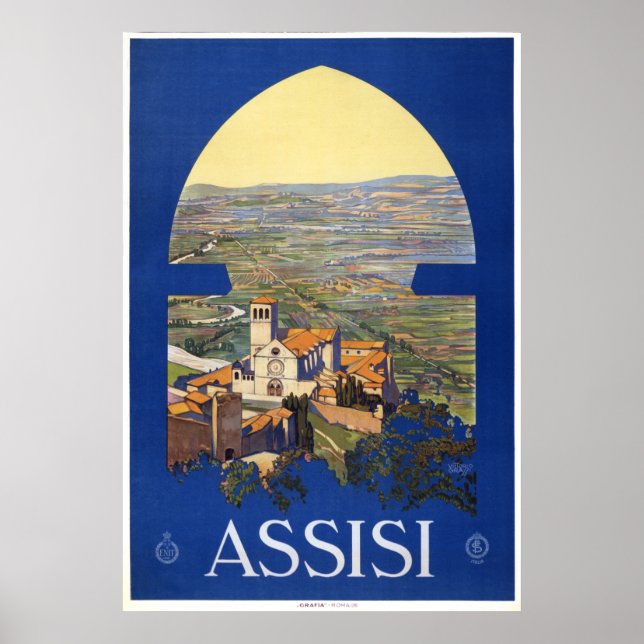 Assisi - Vintage Italienska reseaffisch Poster (Framsidan)