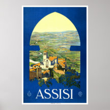 "Assisi" Vintage resor Poster