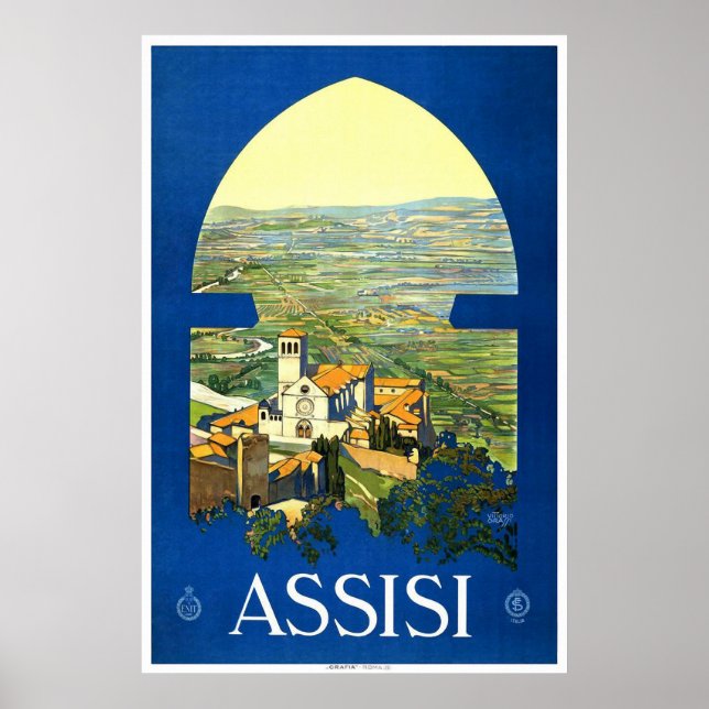 "Assisi" Vintage resor Poster (Framsidan)