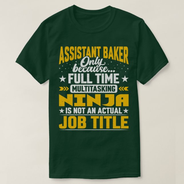 Assistant Baker-jobbtitel Funny Assistant Chef Coo T Shirt (Design framsida)