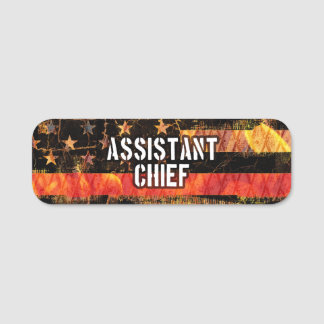 Assistant Chief Firefighter Flag Namnbricka
