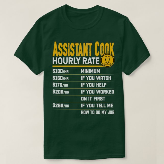 Assistant Cook Timrate Kitchen Assistant Chef T Shirt (Design framsida)