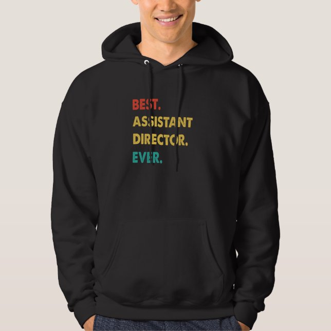 Assistant Director Retro Best Assistant Director E Hoodie (Framsida)