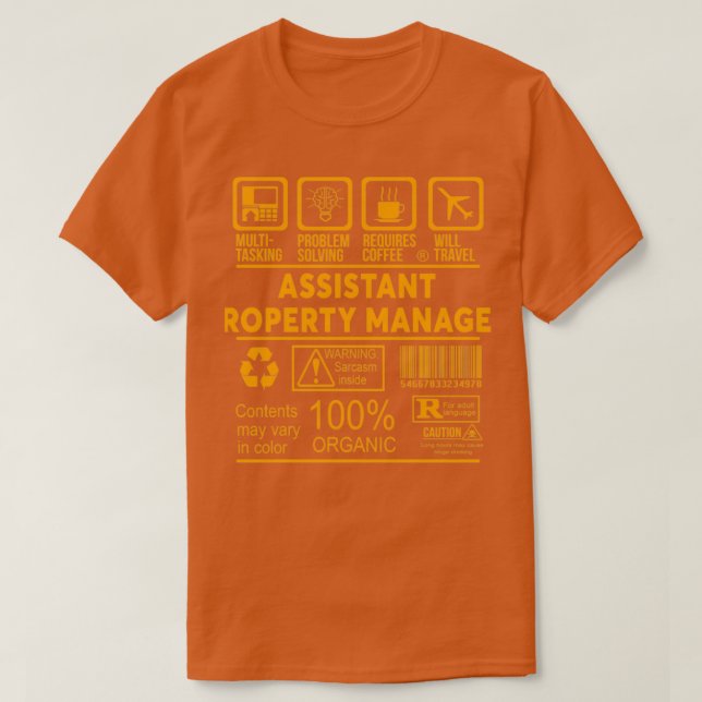 ASSISTANT EGENDOM MANAGER NICE DESIGN 2017 1 T SHIRT (Design framsida)