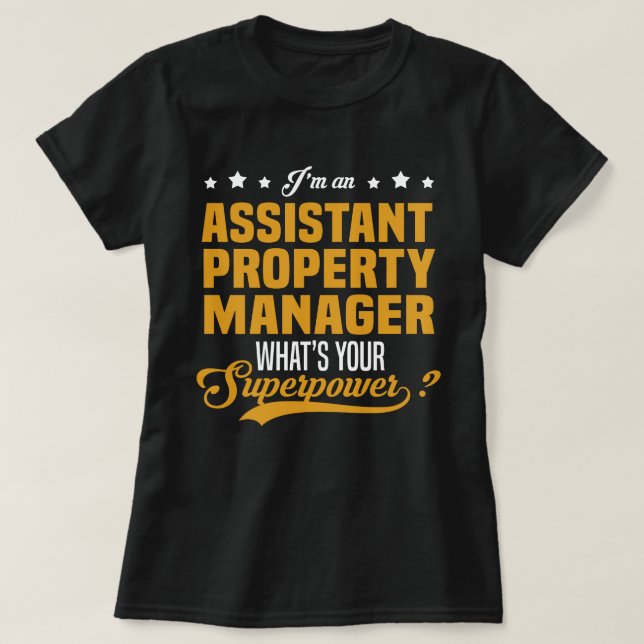 Assistant Egendom Manager T Shirt (Design framsida)