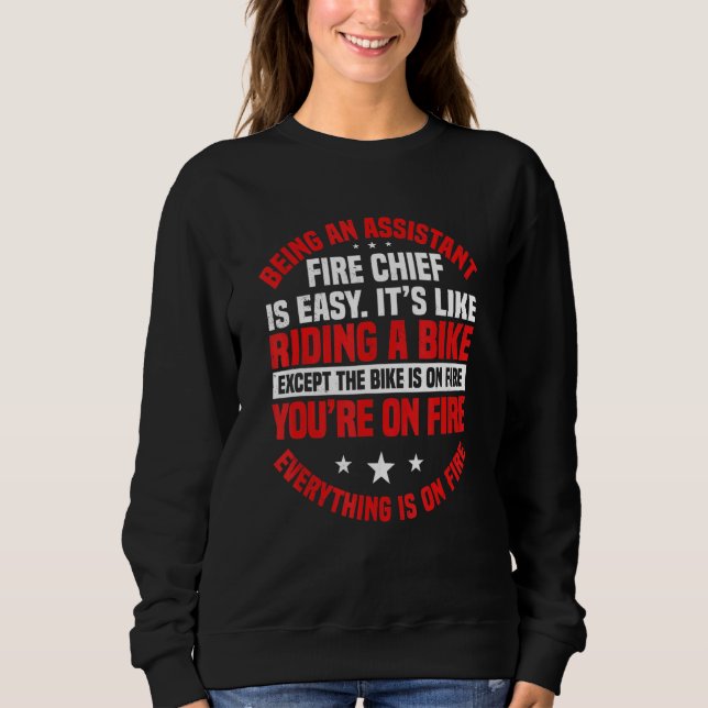 Assistant Fire Chief Commanding Officer Riding Bik T Shirt (Framsida)